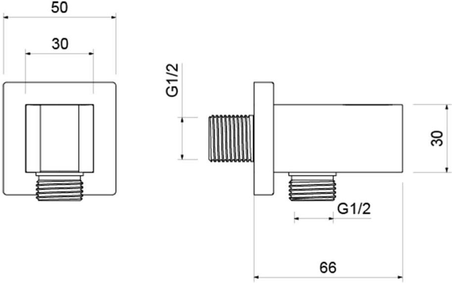 Шланговое подсоединение с держателем Aquanet AQ2463CR хром AQ2463CR
