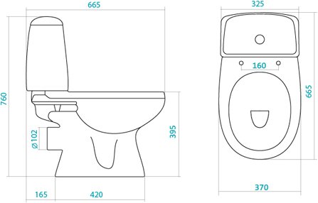 Унитаз-компакт Santek Цезарь горизонтальный выпуск 2-режимный сиденье Soft-close 1.WH30.1.746