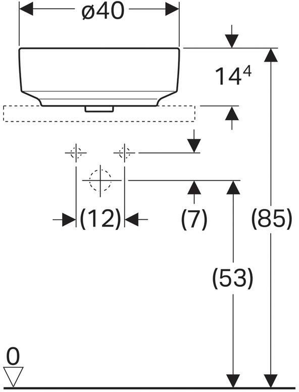 Раковина накладная Geberit VariForm круглая D 40 см без перелива 500.768.01.2