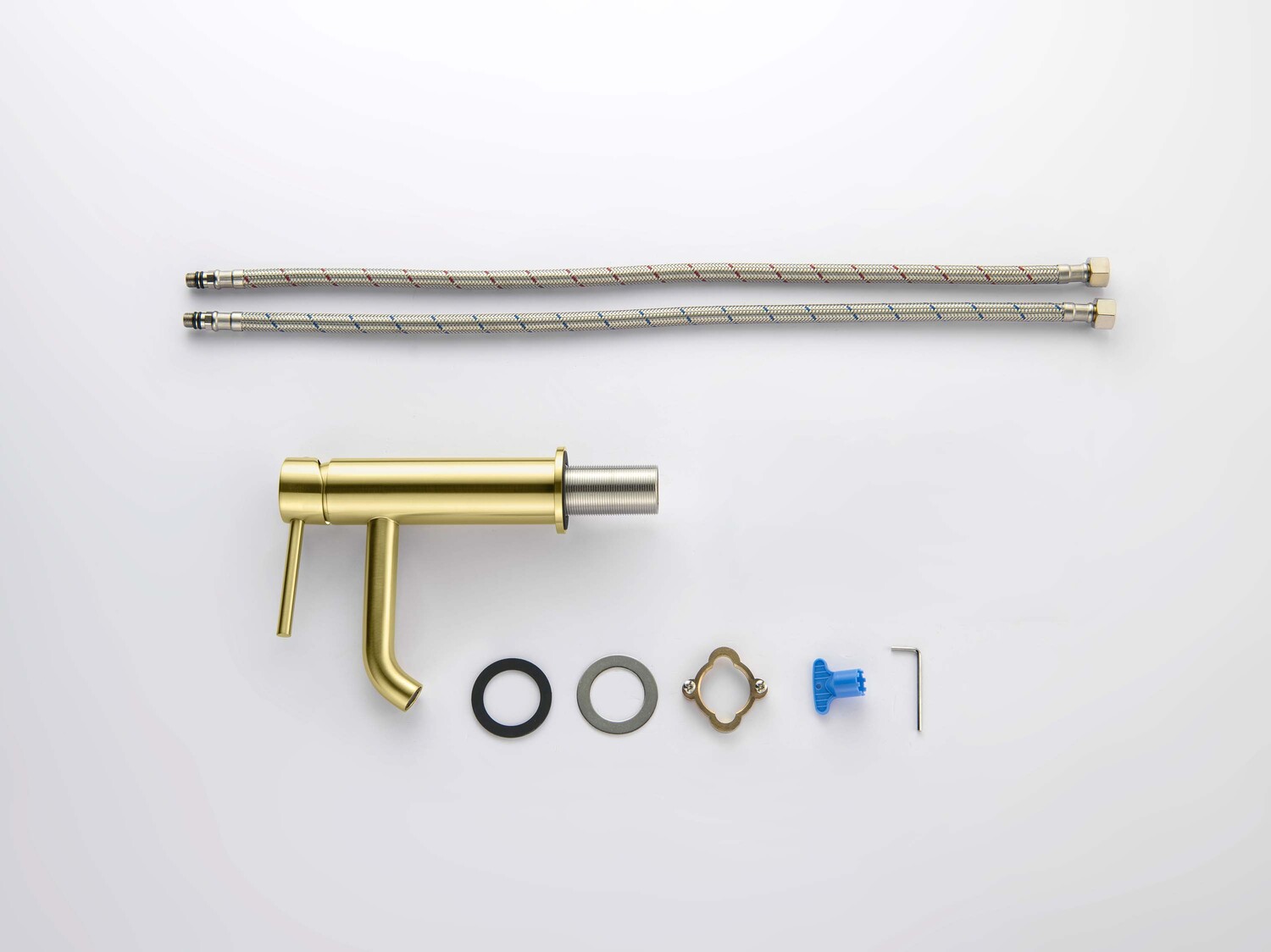 Смеситель для раковины Aquanet Европа AQ1310BG без донного клапана шлифованное золото AQ1310BG