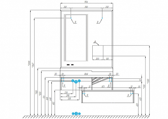 Комплект AQUATON Сакура 100 тумба и раковина Сакура 1000 1A2349K1SKW80
