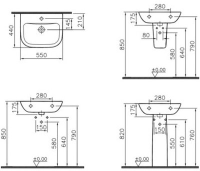 Раковина VitrA S20 55 см 5502B003-0001