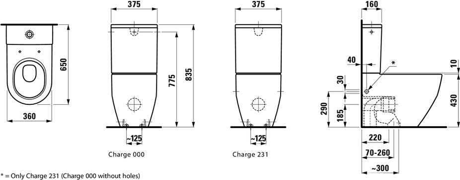 Унитаз напольный Laufen Pro выпуск Vario 8.2595.2.000.231.1