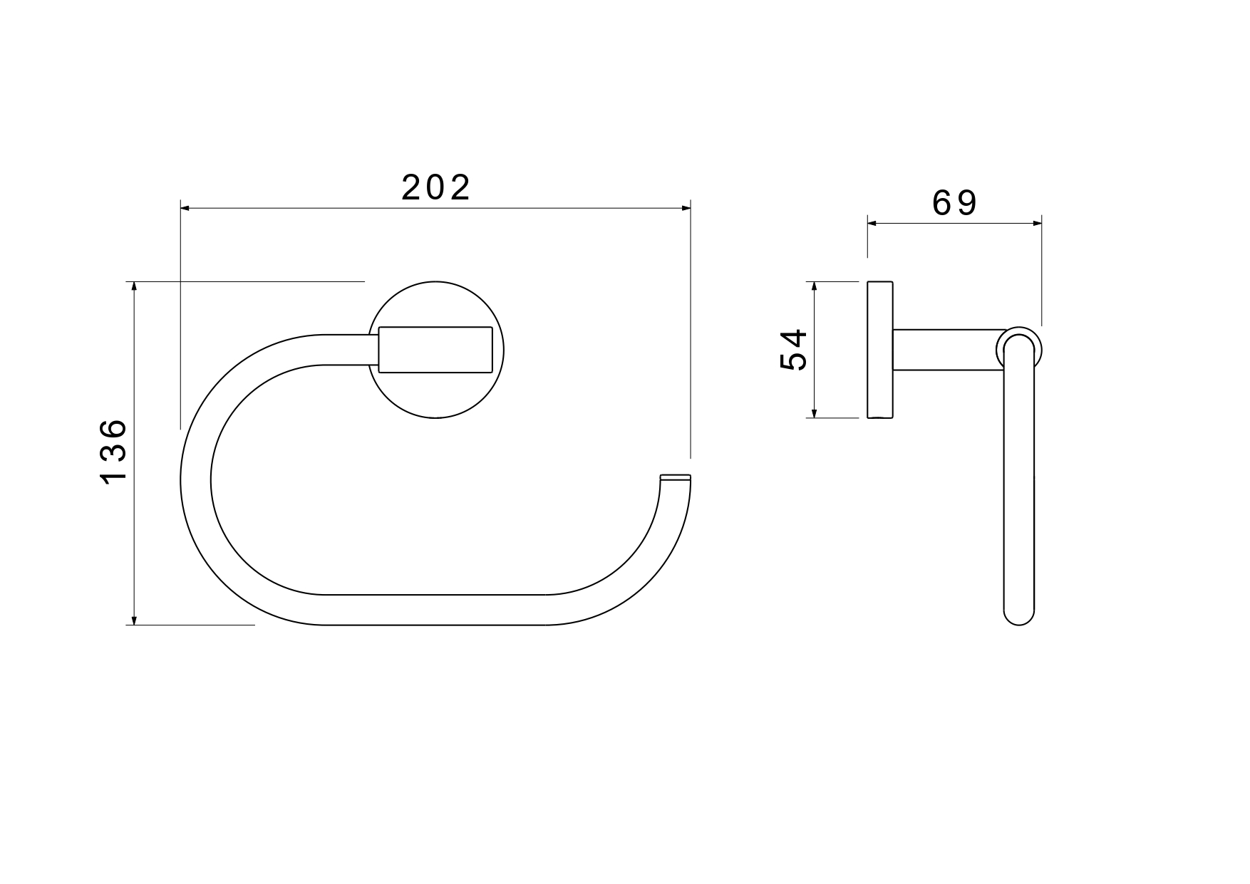Полотенцедержатель Aquanet Оберон овальный шлифованное золото AQ4221BG
