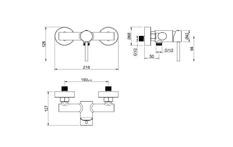 Смеситель для душа Aquanet Европа оружейная сталь AQ1360BGM