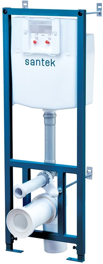 Комплект инсталляция с подвесным безободковым унитазом Santek НЕО ПЭК Rimless сиденье микролифт панель хром глянец 1.WH50.1.572