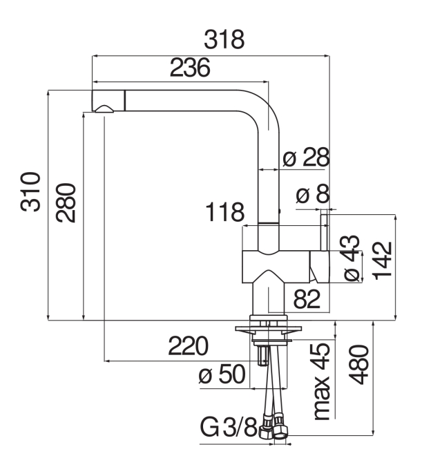 Смеситель для кухни Nobili LIVE матовый черный LV00113BM