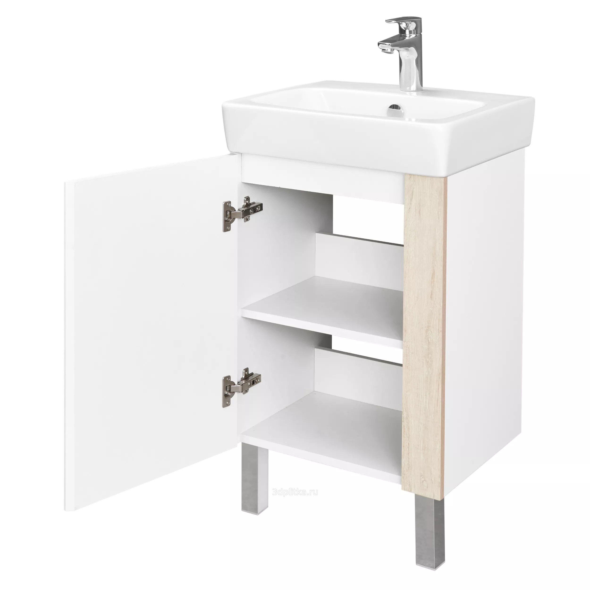 Комплект мебели для ванной Aquaton Кантри 50 Белый/Дуб Верона с раковиной НЕО-50 1A2578K0AHB20