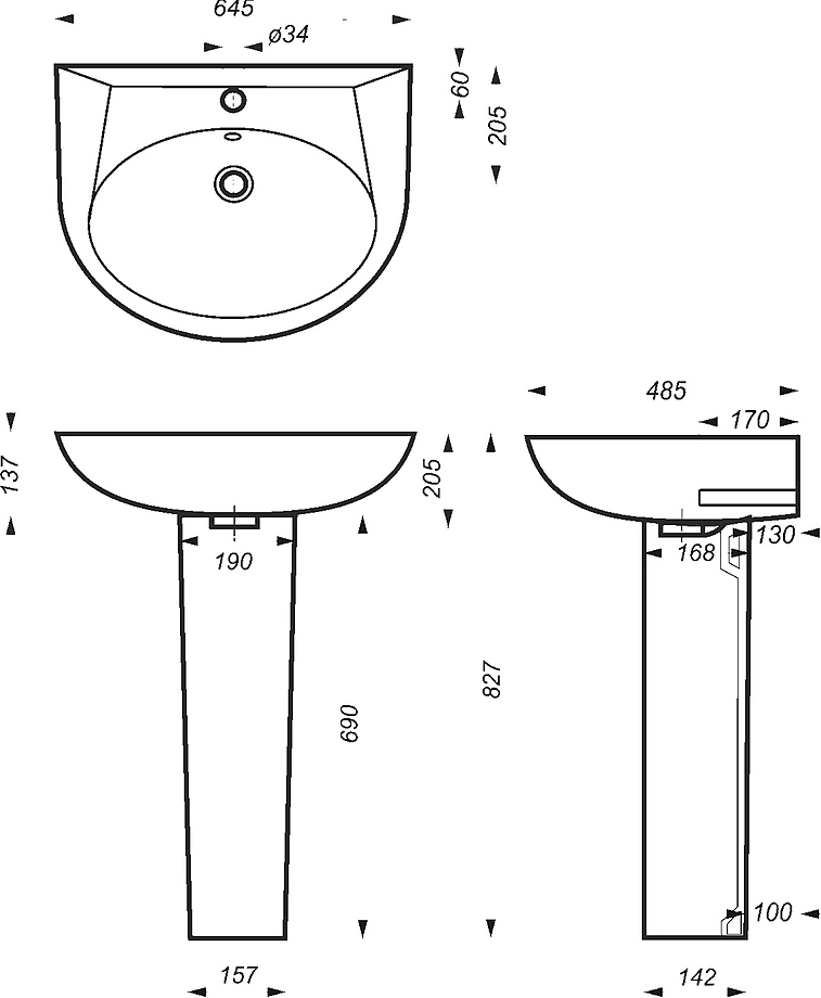 Пьедестал для умывальника VitrA Classic Белый PD.FS/Classic/N/WHT.G/S1