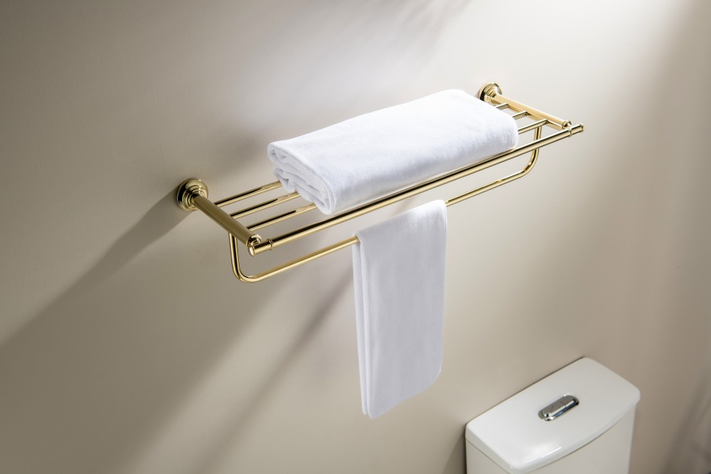 Полка для полотенец Aquanet Классик полированное золото AQ4515PG