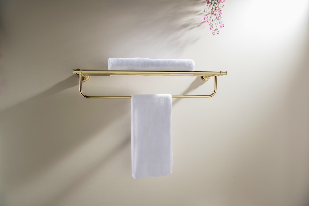 Полка для полотенец Aquanet Классик полированное золото AQ4515PG