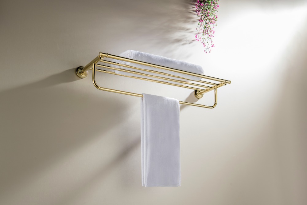 Полка для полотенец Aquanet Классик полированное золото AQ4515PG
