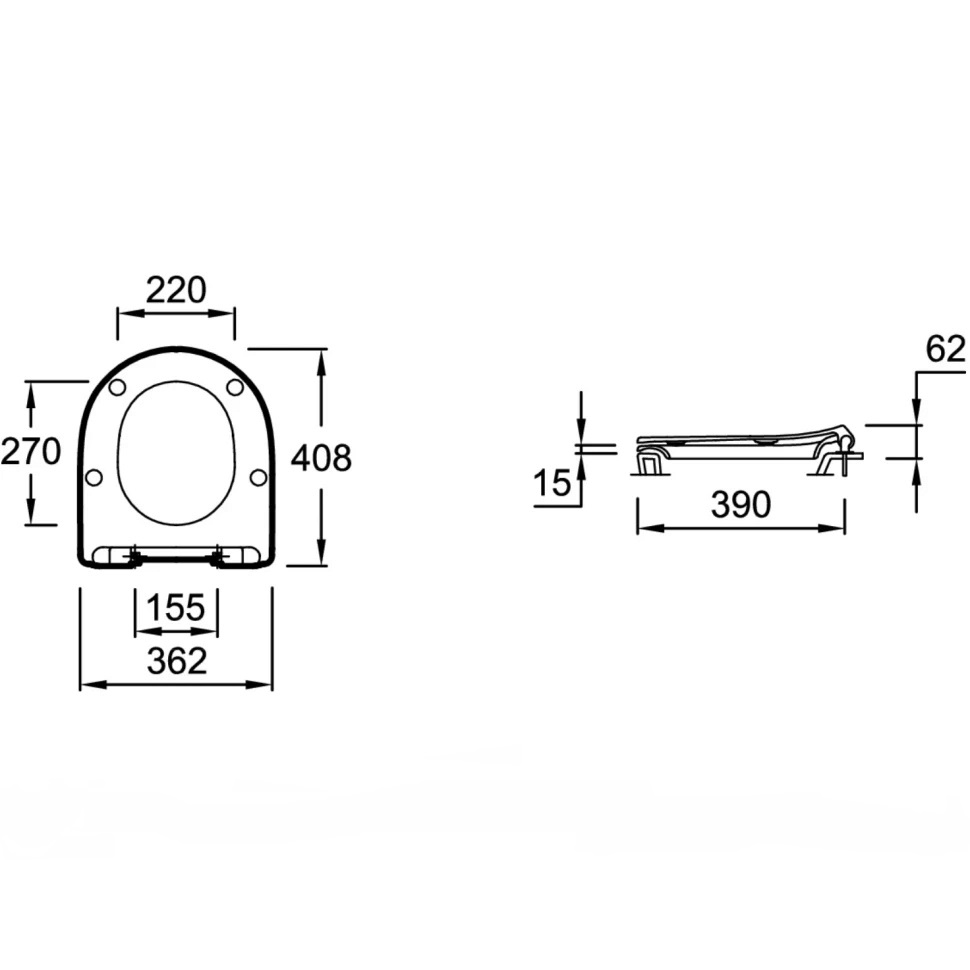 Крышка-сиденье для унитаза Jacob Delafon Odeon Rive Gauche тонкая микролифт E24891-00