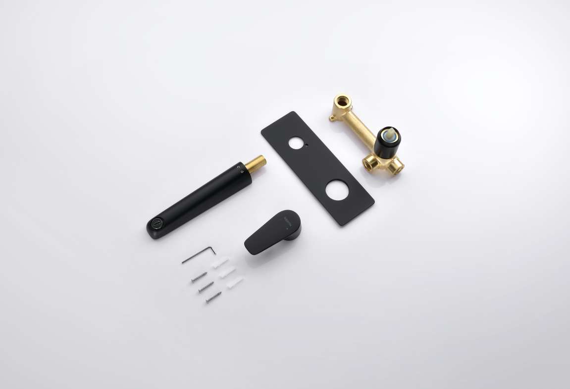 Смеситель для раковины AQUATEK БЕТТА настенный скрытого монтажа матовый черный AQ1113MB