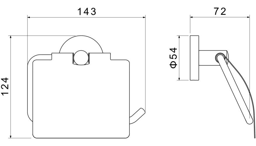 Бумагодержатель с крышкой Aquanet Оберон матовый черный AQ4209MB