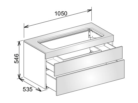 Тумба под раковину KEUCO Edition 400 1050x535x546 мм орех 31572680100