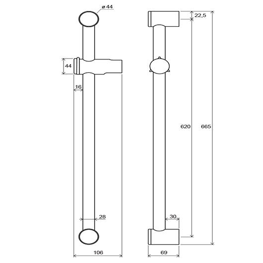 Держатель для душа Ravak 972.00 подвижный 60 см X07P012
