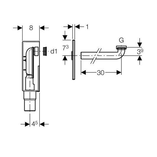 Сифон для раковины Geberit внутристенный глянцевый хром 151.120.21.1