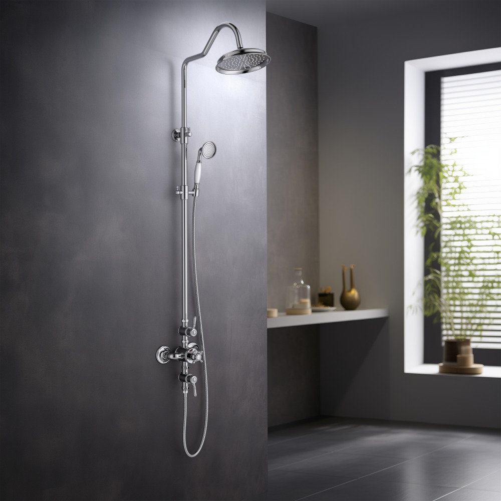 Душевая система Aquanet Классик AQ2563CR термостатическая со смесителем для душа 220 мм хром AQ2563CR