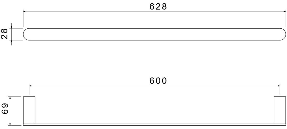 Полотенцедержатель Aquatek Лира 600 мм матовый черный AQ4414MB