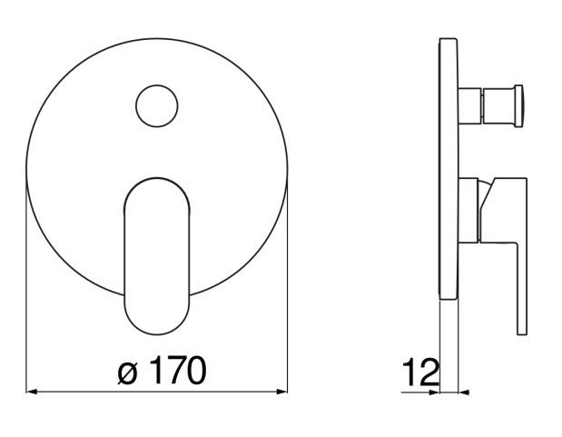 Смеситель для ванны UP внешняя часть матовый черный UP94100/EBM