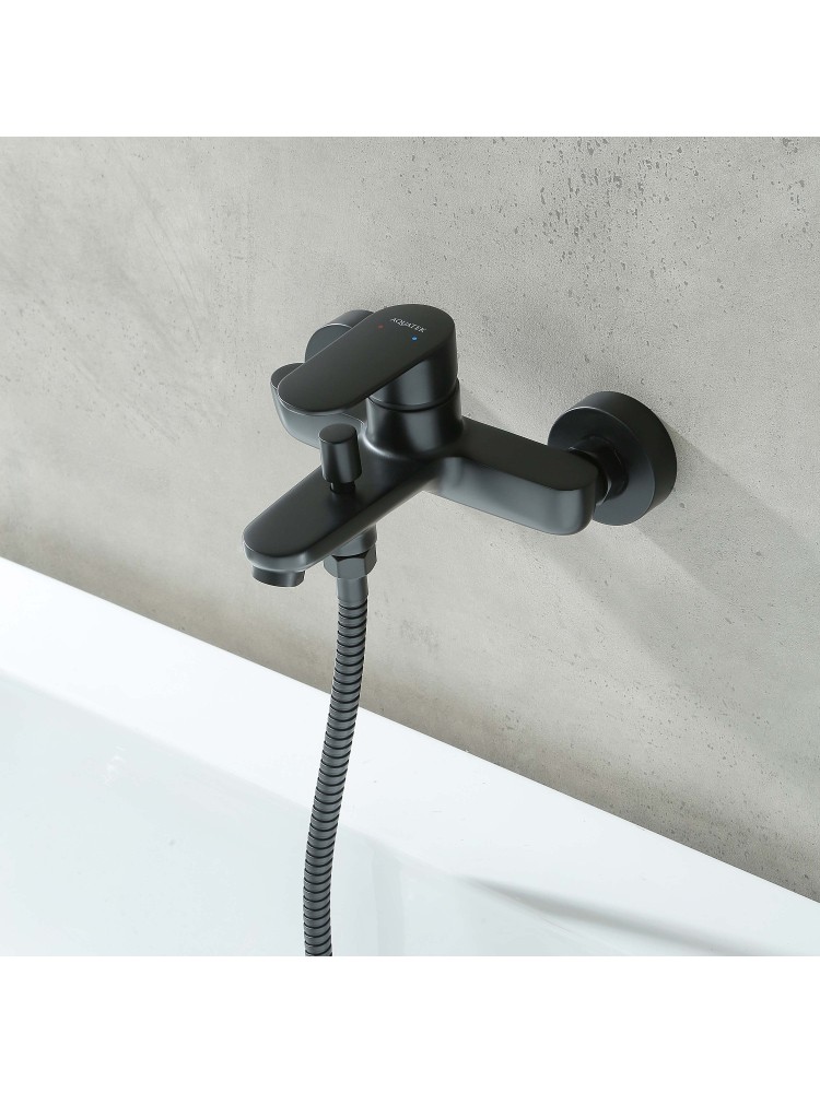 Смеситель для ванны Aquanet Ника матовый черный AQ1840MB