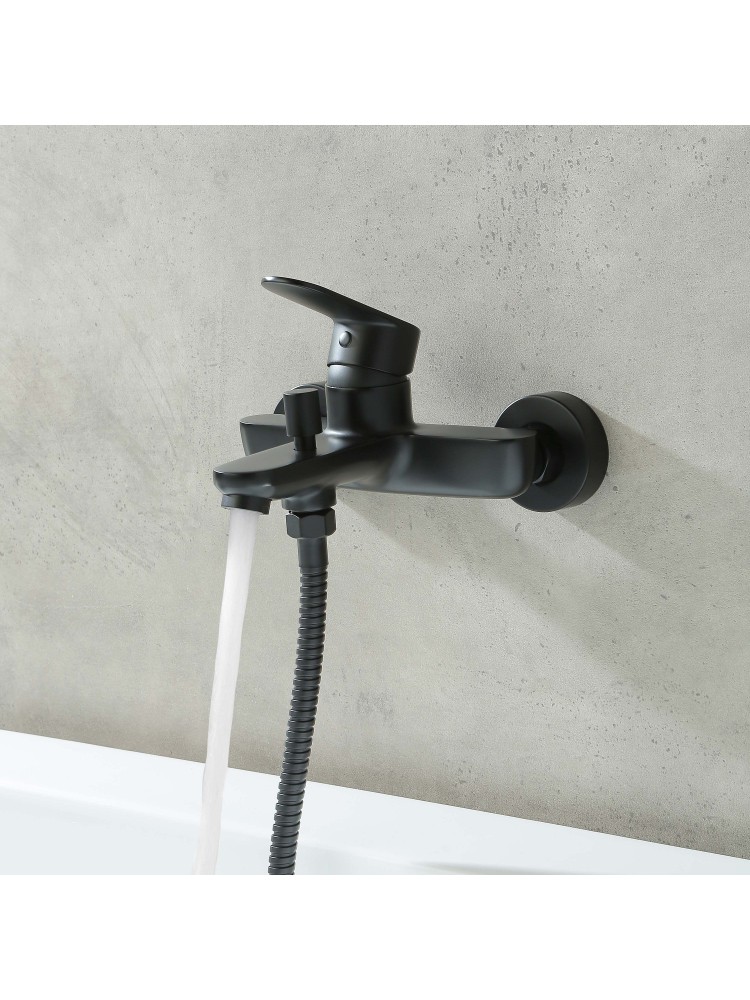 Смеситель для ванны Aquanet Ника матовый черный AQ1840MB