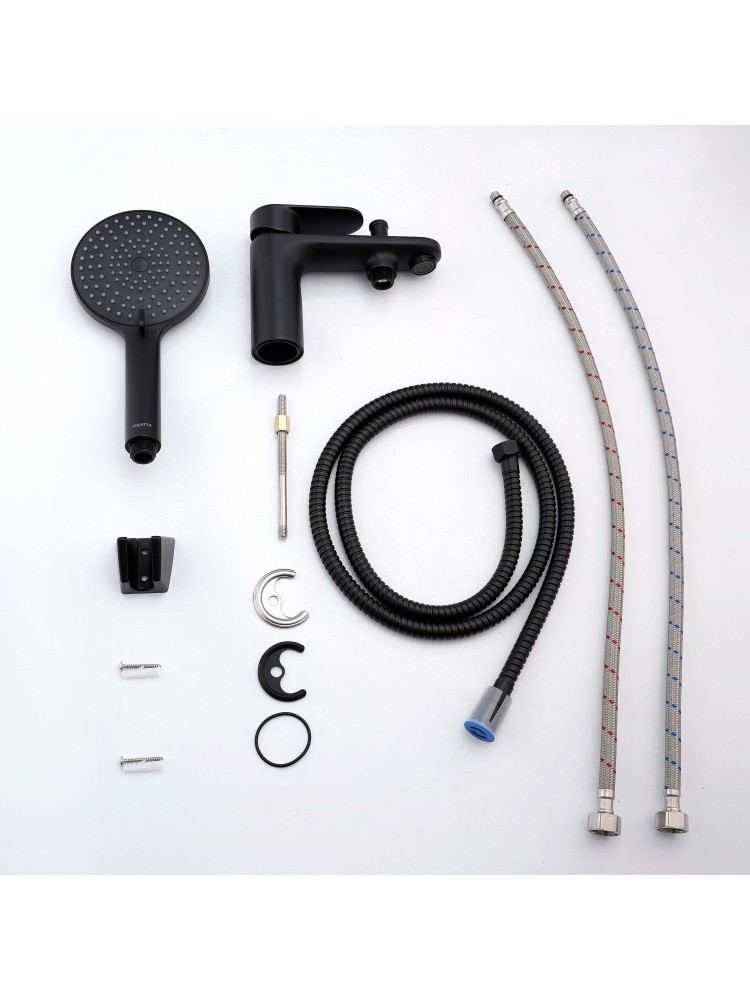 Смеситель на борт ванны Aquanet Ника на 1 отверстие матовый черный AQ1844MB