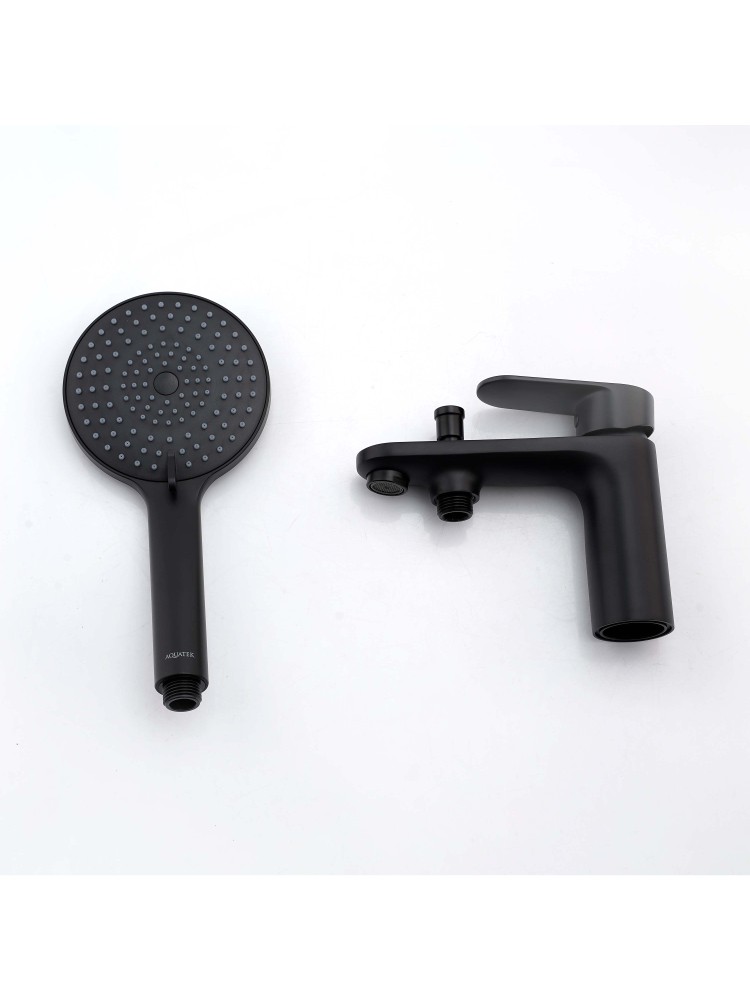 Смеситель на борт ванны Aquanet Ника на 1 отверстие матовый черный AQ1844MB