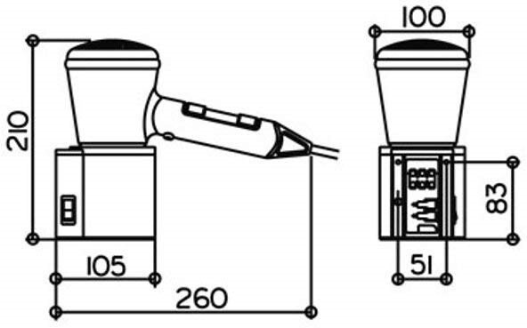 Фен настенный KEUCO PLAN 2000 Вт хром/темно-серый 14995010037