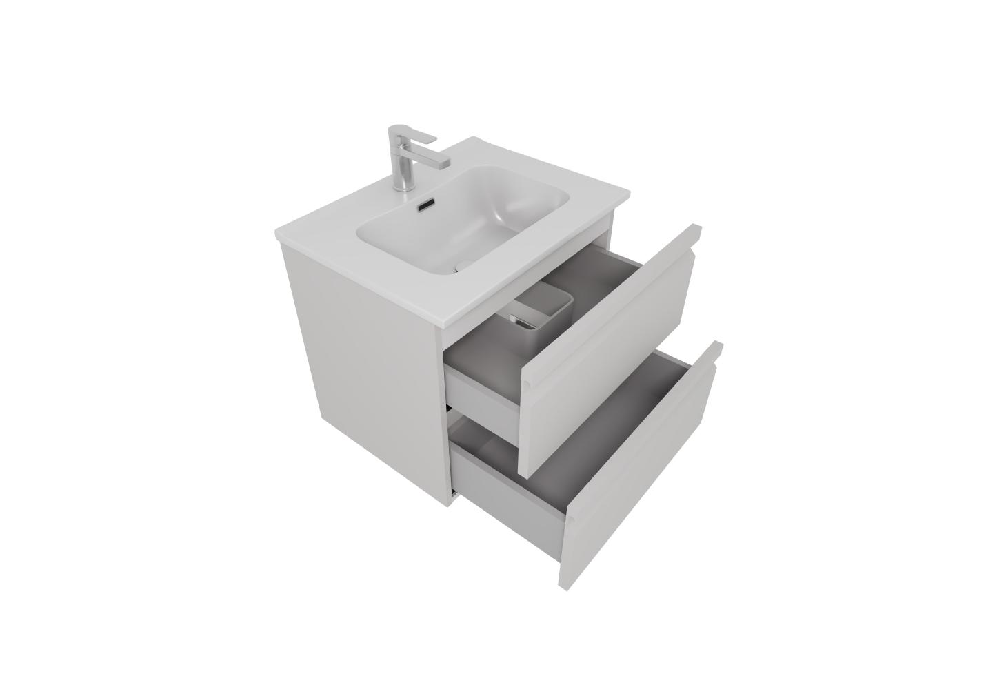 Комплект мебели для ванной AQUATON ВЕГА 60 с раковиной AQ0460-00 серый туман AQ77060-LG