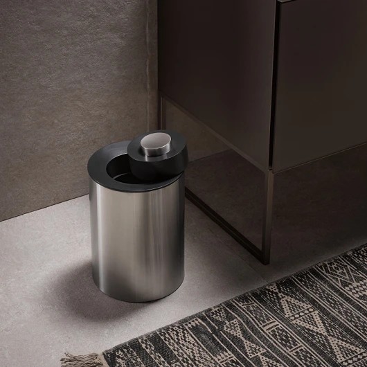 Мусорное ведро KEUCO PLAN 5 л хром/черно-серый 04989010037