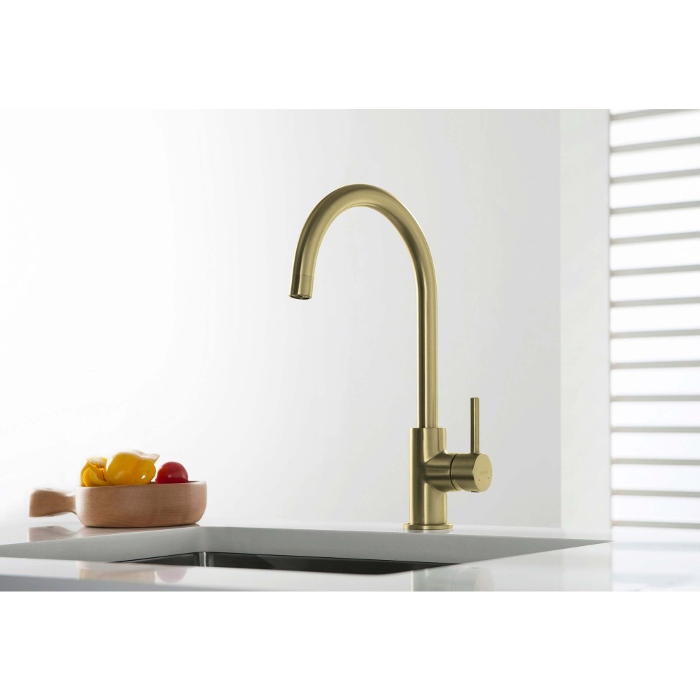 Смеситель для кухни Aquanet Европа шлифованное золото AQ1382BG