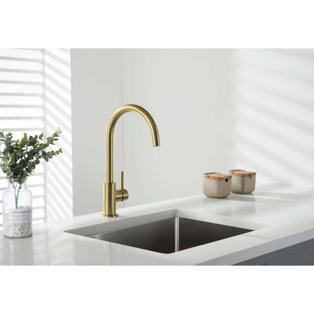 Смеситель для кухни Aquanet Европа шлифованное золото AQ1382BG