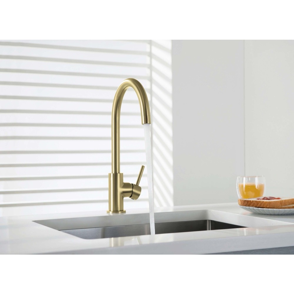 Смеситель для кухни Aquanet Европа шлифованное золото AQ1382BG