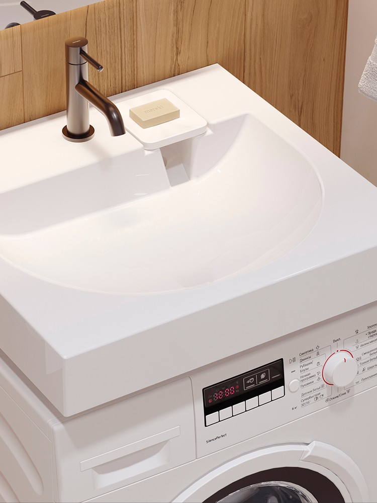 Раковина над стиральной машиной Marrbaxx Galaxy 60 WB.WM/Galaxy/60-C/WHT.G/S