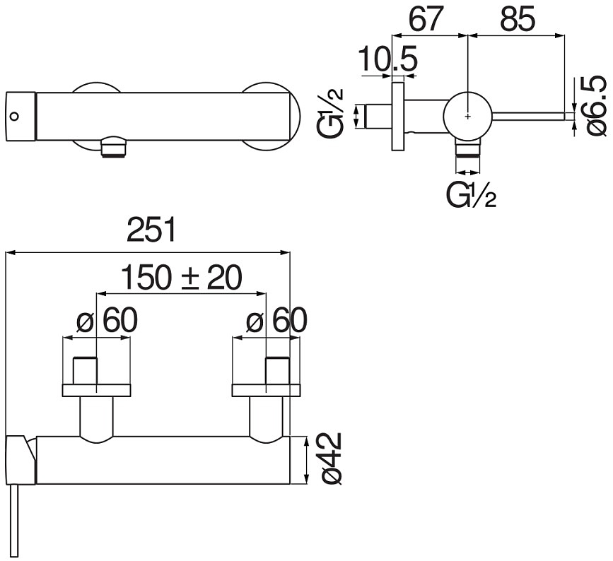 Смеситель для душа Nobili Velis глянцевый черный VE125130FLP