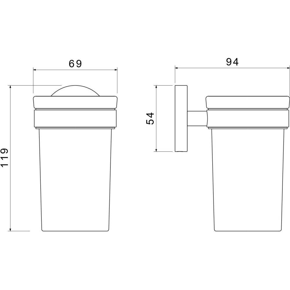 Стакан с держателем Aquanet Европа оружейная сталь AQ4104BGM
