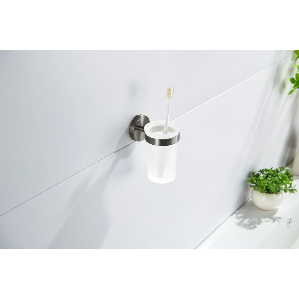 Стакан с держателем Aquanet Европа оружейная сталь AQ4104BGM