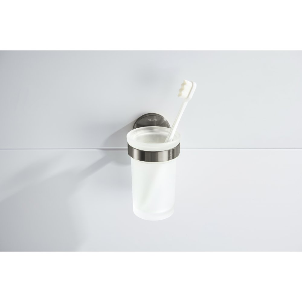 Стакан с держателем Aquanet Европа оружейная сталь AQ4104BGM