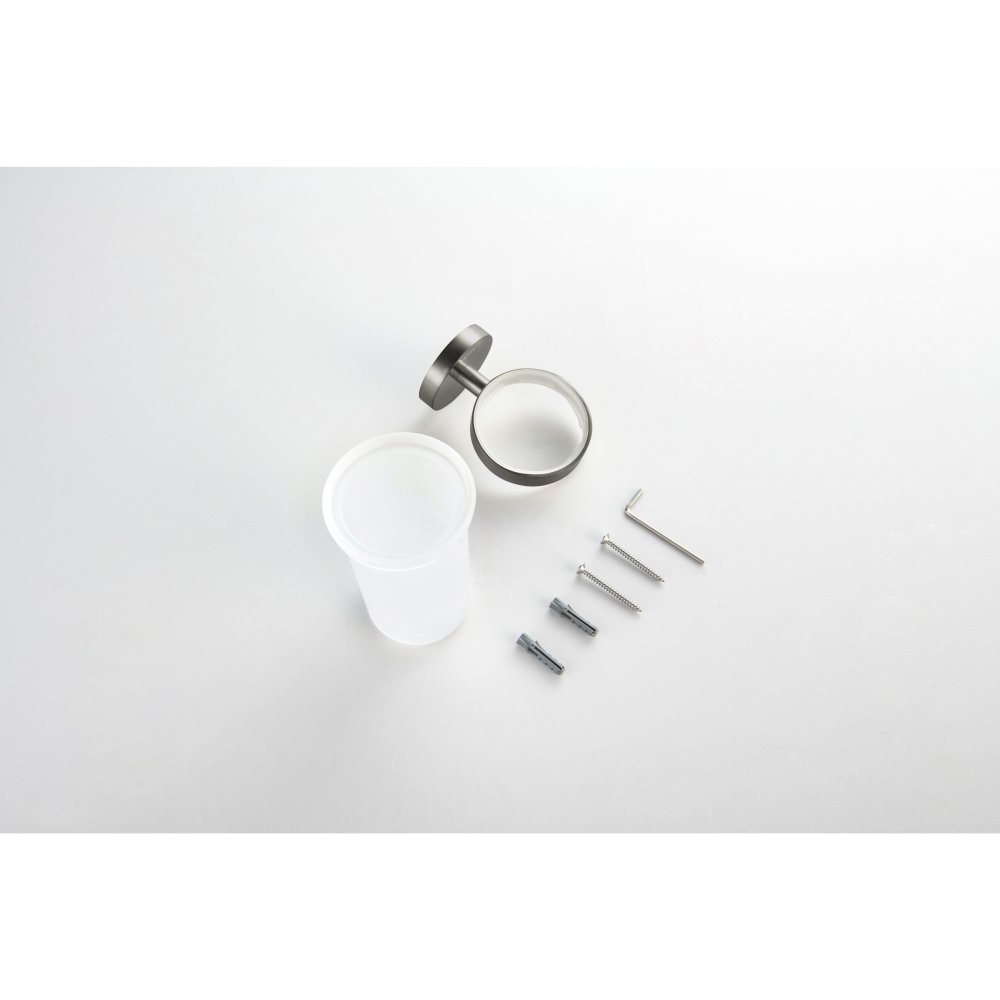 Стакан с держателем Aquanet Европа оружейная сталь AQ4104BGM