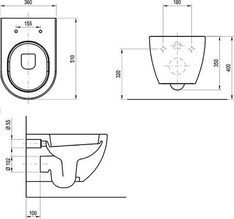 Унитаз подвесной RAVAK Uni Chrome белый X01516