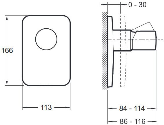 Смеситель для душа Jacob Delafon Toobi внешняя часть E98707-CP