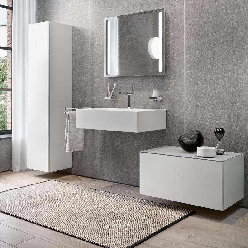 Тумба боковая KEUCO Edition 90 800х484х400 мм структурный лак белый 39026380000