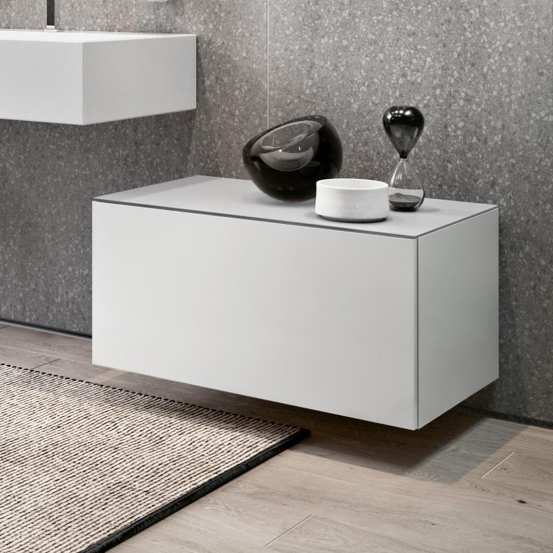 Тумба боковая KEUCO Edition 90 800х484х400 мм структурный лак белый 39026380000