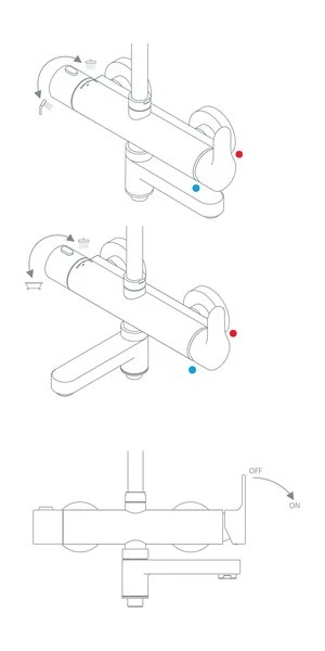 Душевая стойка RAVAK Dual DS 092.00 для ванны с изливом X07P642