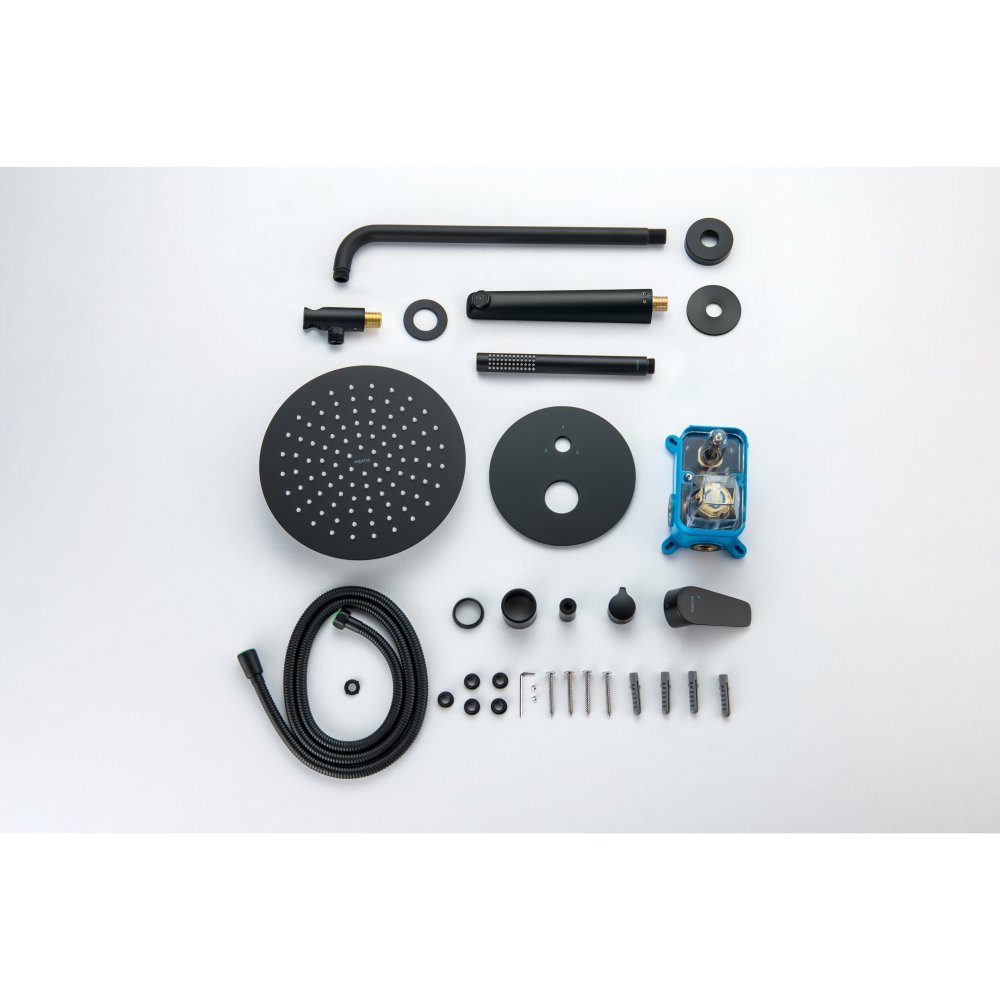 Душевой комплект 4 в 1 Aquanet Betta 3 режима матовый черный AQ1173MB