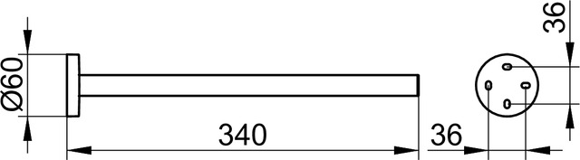 Полотенцедержатель KEUCO EDITION 90 одинарный неповоротный 340 мм хром 19022010000