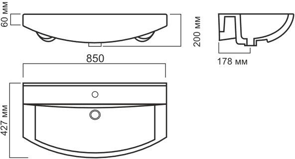 Умывальник Sanita Luxe Best 85 см Белый WB.FN/Best/85-C/WHT.G/S1