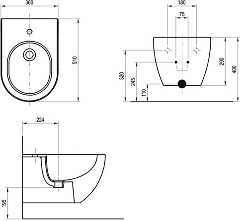 Биде подвесное RAVAK Uni Chrome X01517